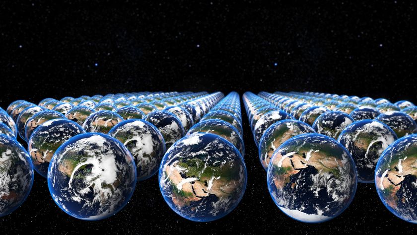 An illustration showing many Earths. 