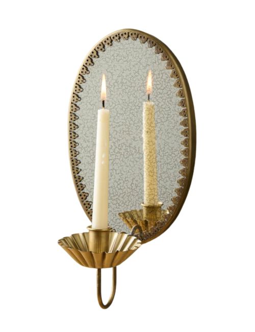 Oval Antique Mirrored Sconce