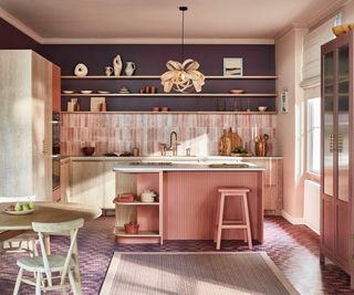 pink and purple kitchen scheme