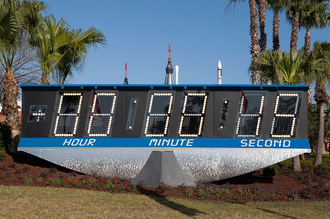 NASA&#039;s iconic countdown clock at Kennedy Space Center Visitor Complex