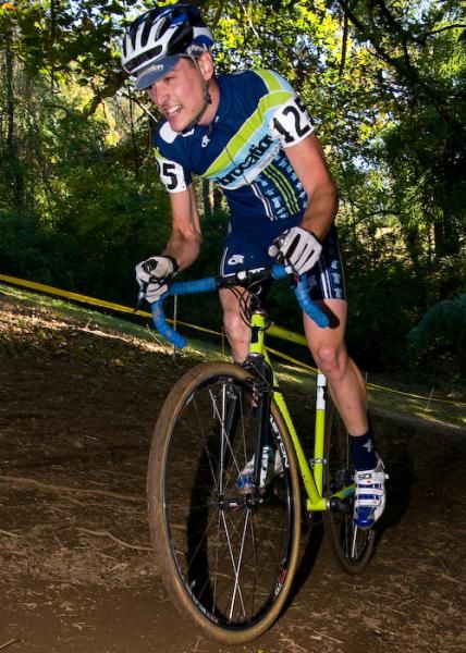Cary Fridrich (Embrocation) finds enough grip to pedal the hill.