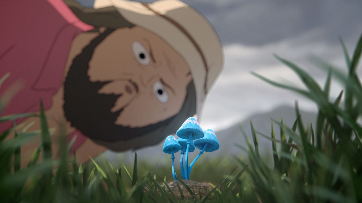 Common Side Effect still of Marshall with blue mushroom in foreground