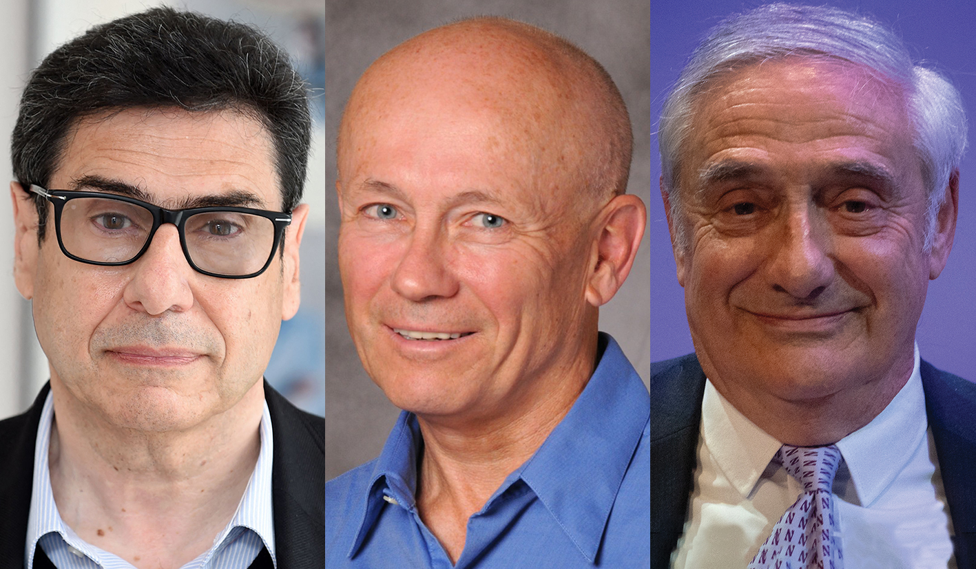 Nobel Prize winners, from left to right: Aghion, Howitt and Mokyr
