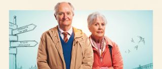 Head and shoulders shot of Jim Broadbent and Penelope Wilton on the poster for The Unlikely Pilgrimage of Harold Fry
