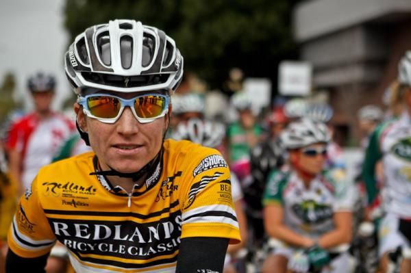 Amber Neben (HTC-Highroad) ready to defend her jersey on the last stage.
