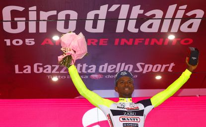 Eritrean rider Biniam Girmay (Intermarché–Wanty–Gobert Matériaux) today made history by becoming the first Black African rider to win a Grand Tour stage.