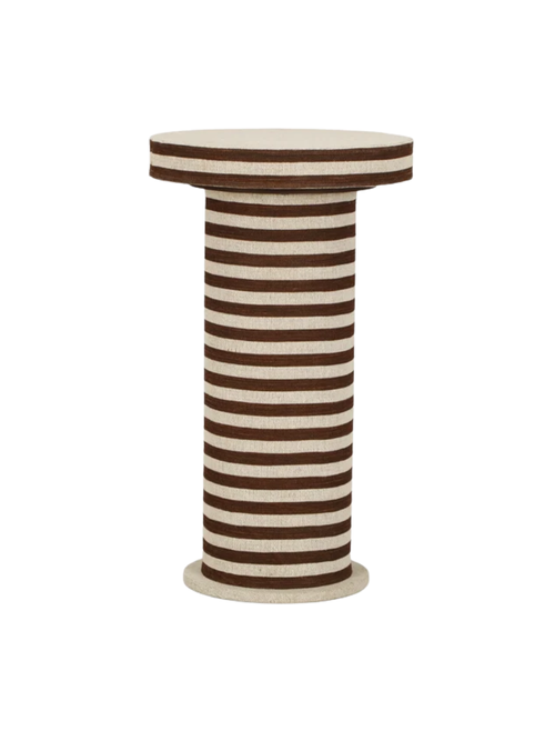 Lyra Natural Striped Cotton Jute Side Table