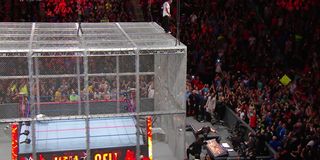 Shane McMahon just before the big jump at Hell in a Cell 2017