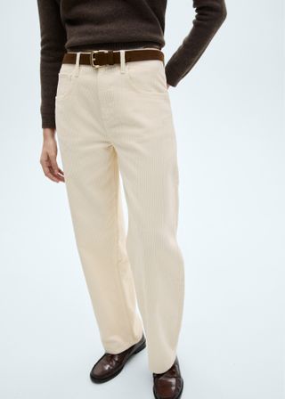 High-Waisted Corduroy Balloon Pants - Women | Mango Usa