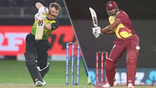 David Warner of Australia and Kieron Pollard of the West Indies could both feature in the Australia vs West Indies live stream