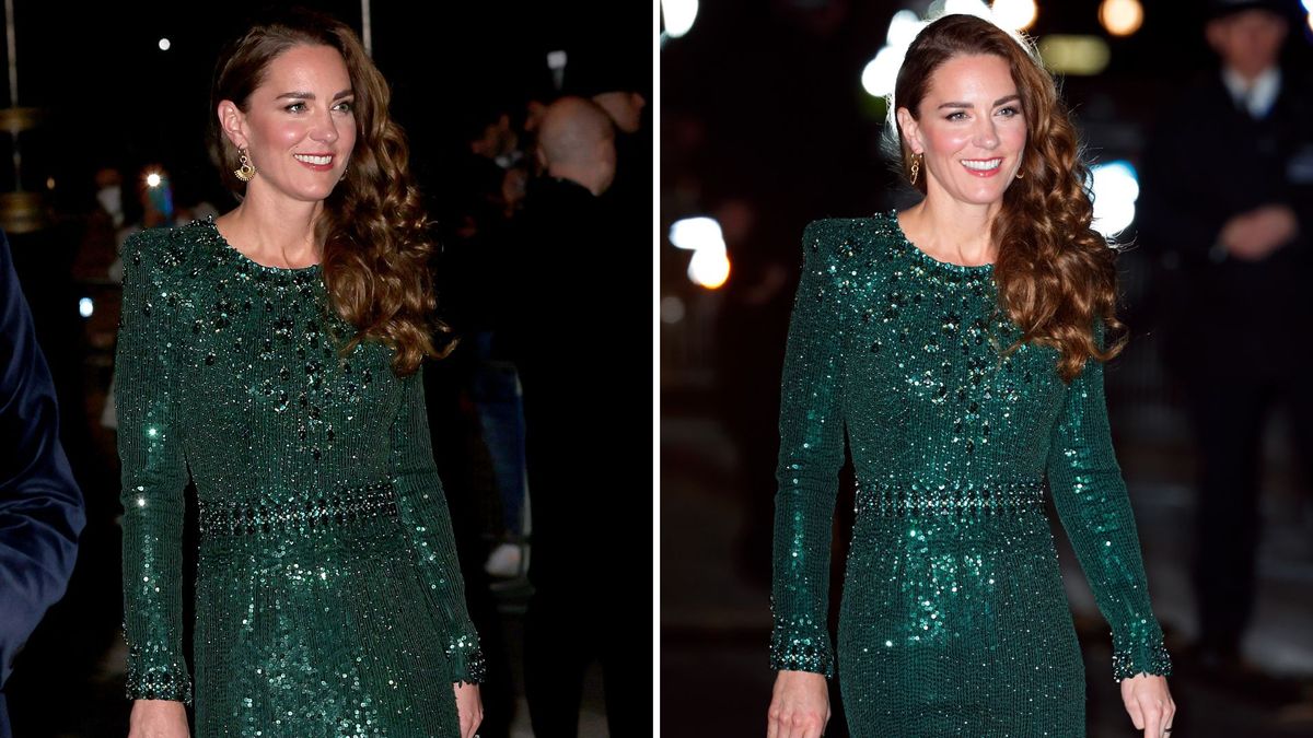 La robe emblématique à sequins émeraude de Kate Middleton nous donne envie d'aller à fond cette saison