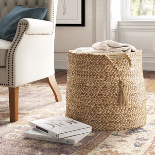 Aarya Hand-Braided Solid Color Relaxed Natural Jute Basket