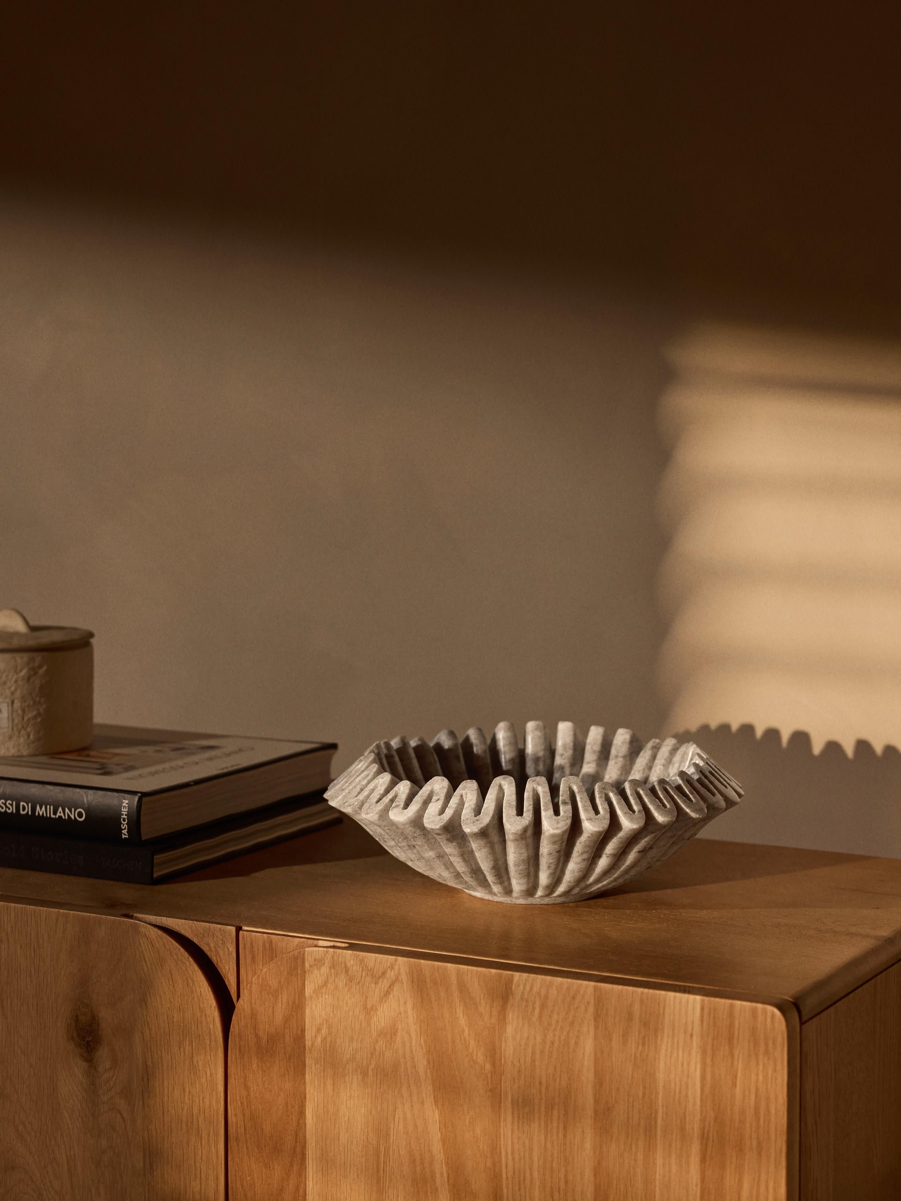 Handmade Marble Decorative Bowl Santorini, &amp;Oslash; 31 Cm