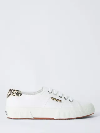 Superga Cotu Leopard Canvas Trainers, White/multi