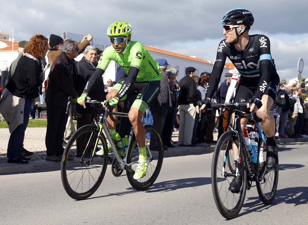 Moreno Moser (Cannondale) and Salvatore Puccio (Team Sky)