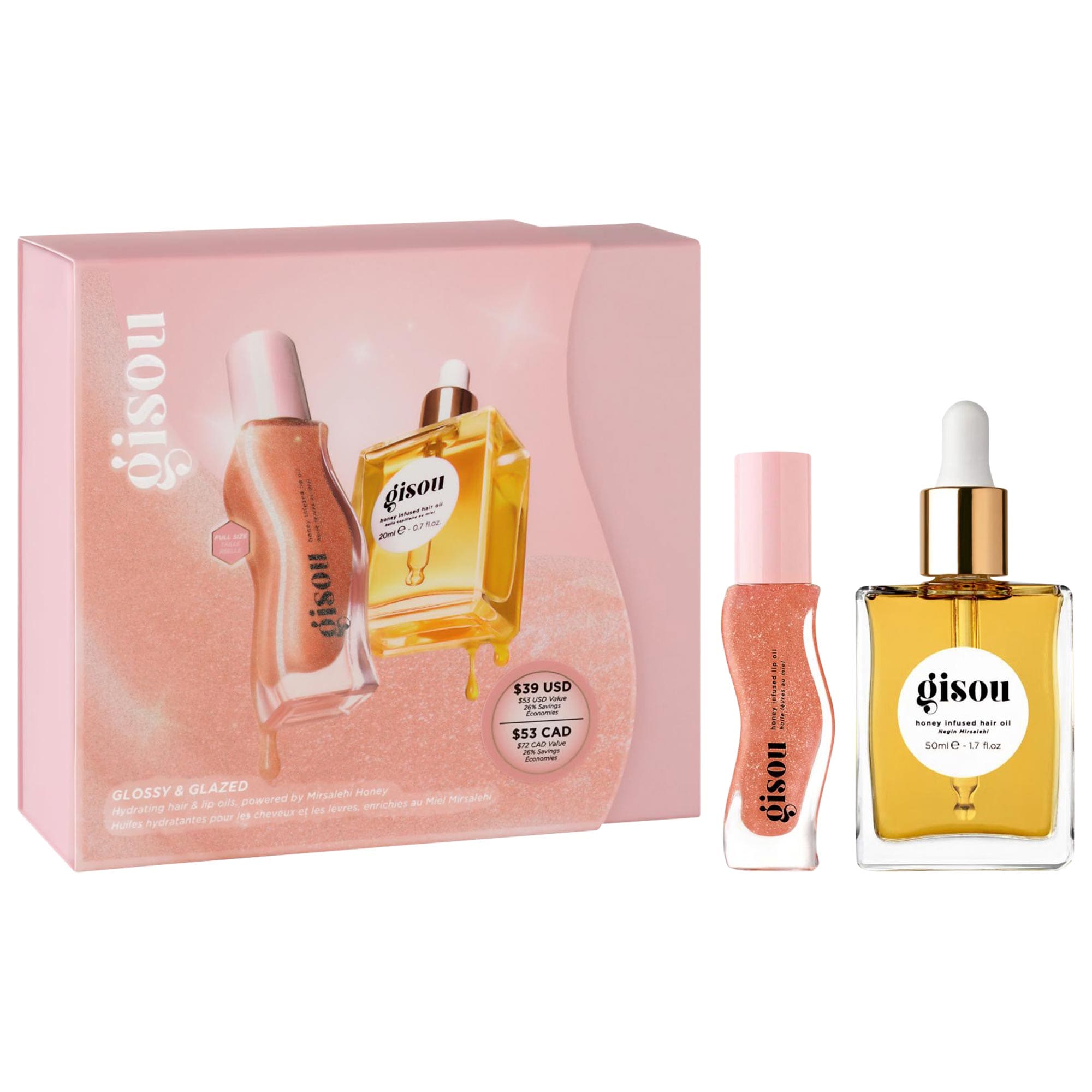 Glossy &amp;amp; Glazed Hair &amp;amp; Lip Oil Gift Set
