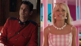 L to R: Kevin McGarry as Nathan in When Calls the Heart, Margot Robbie as Barbie in Barbie.