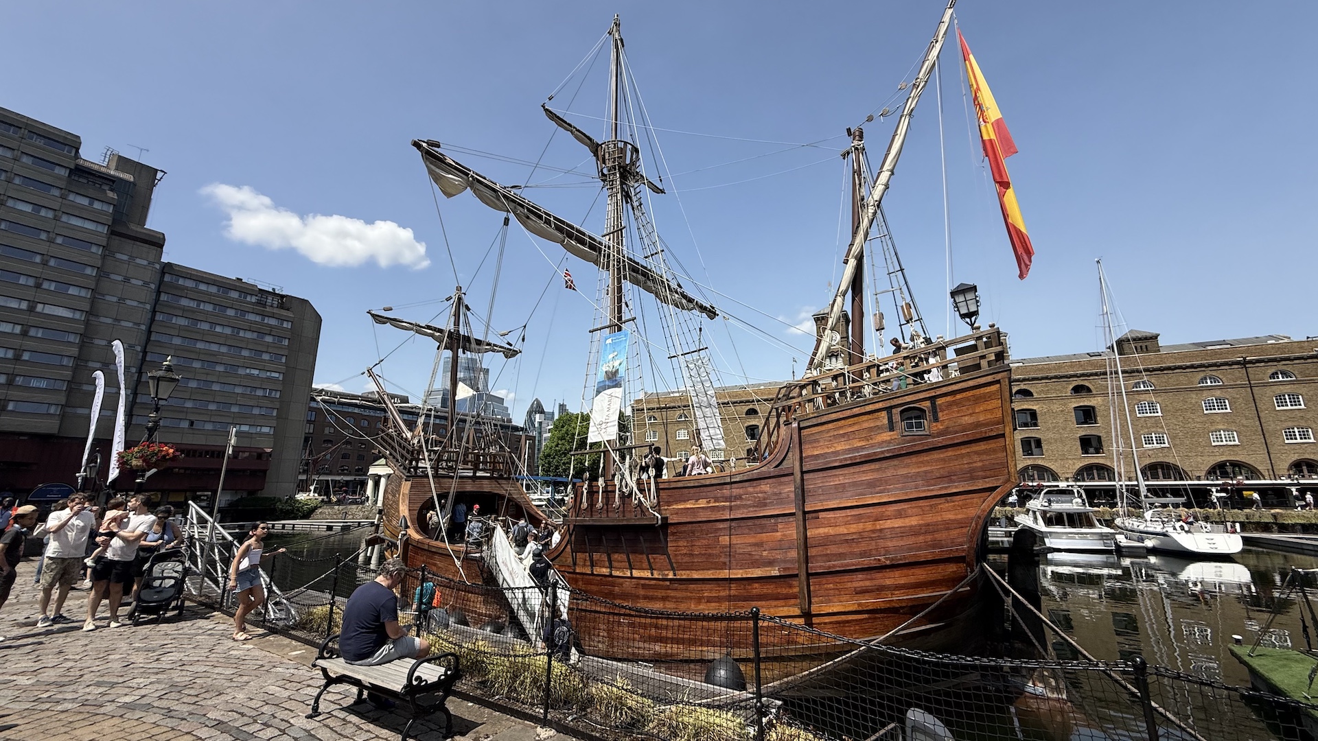 Aboard a replica of the Nao Santa Maria