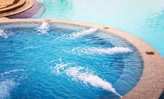 An outdoor hot tub