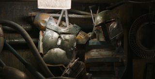 A scene from the premiere of "The Mandalorian" season two on Disney Plus.