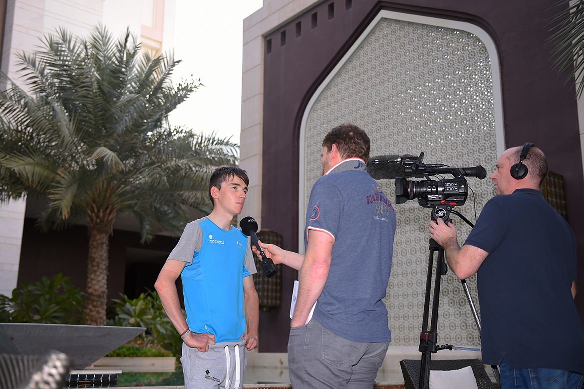 Romain Bardet on interview duty