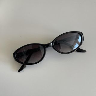 Kacamata Hitam Mini Oval Hitam Vintage Asli Tahun 90-an