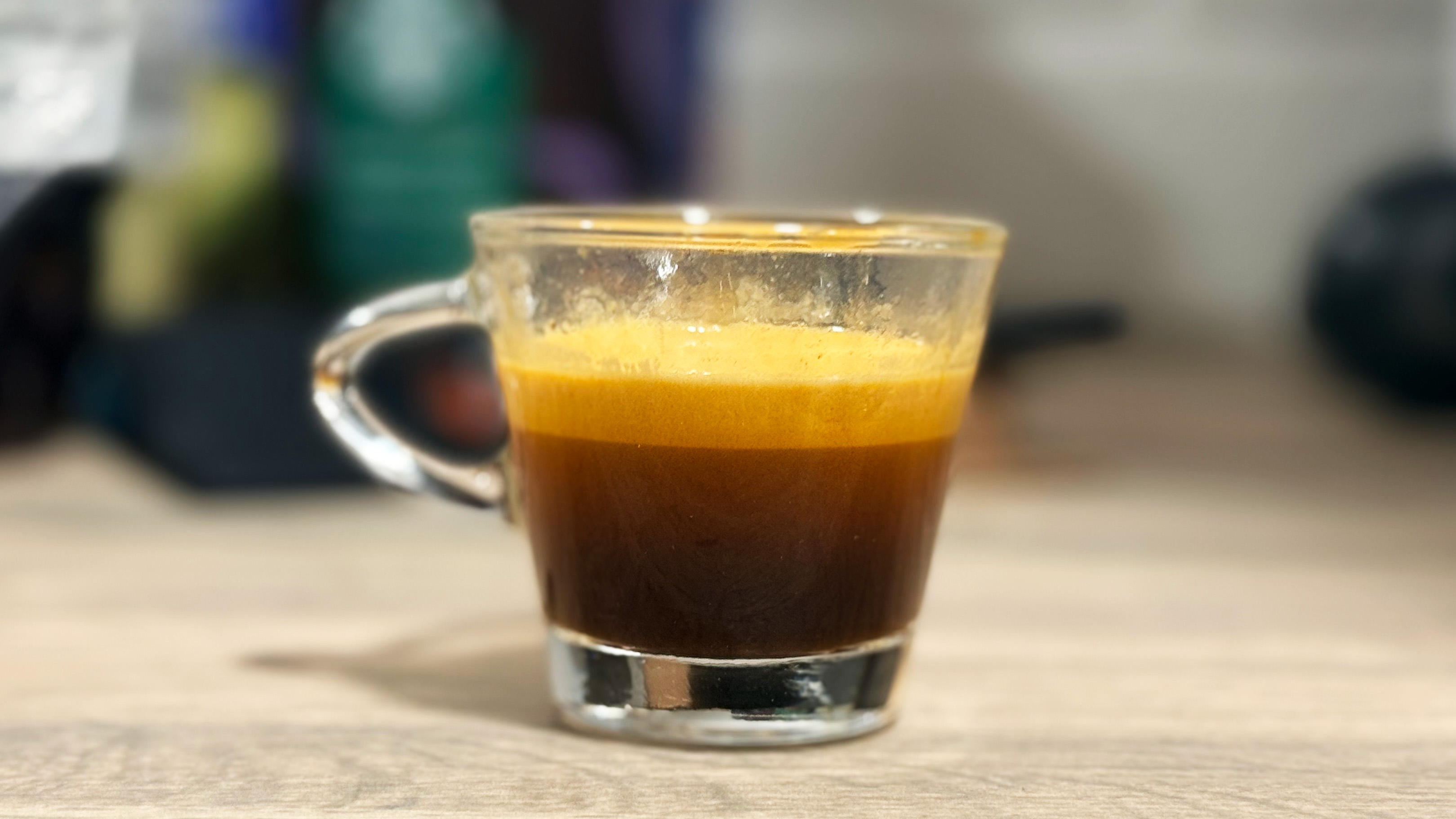 a photo of an espresso drink made on the casabrews cm5418 machine