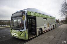 British poo-powered bus, human waste fuel