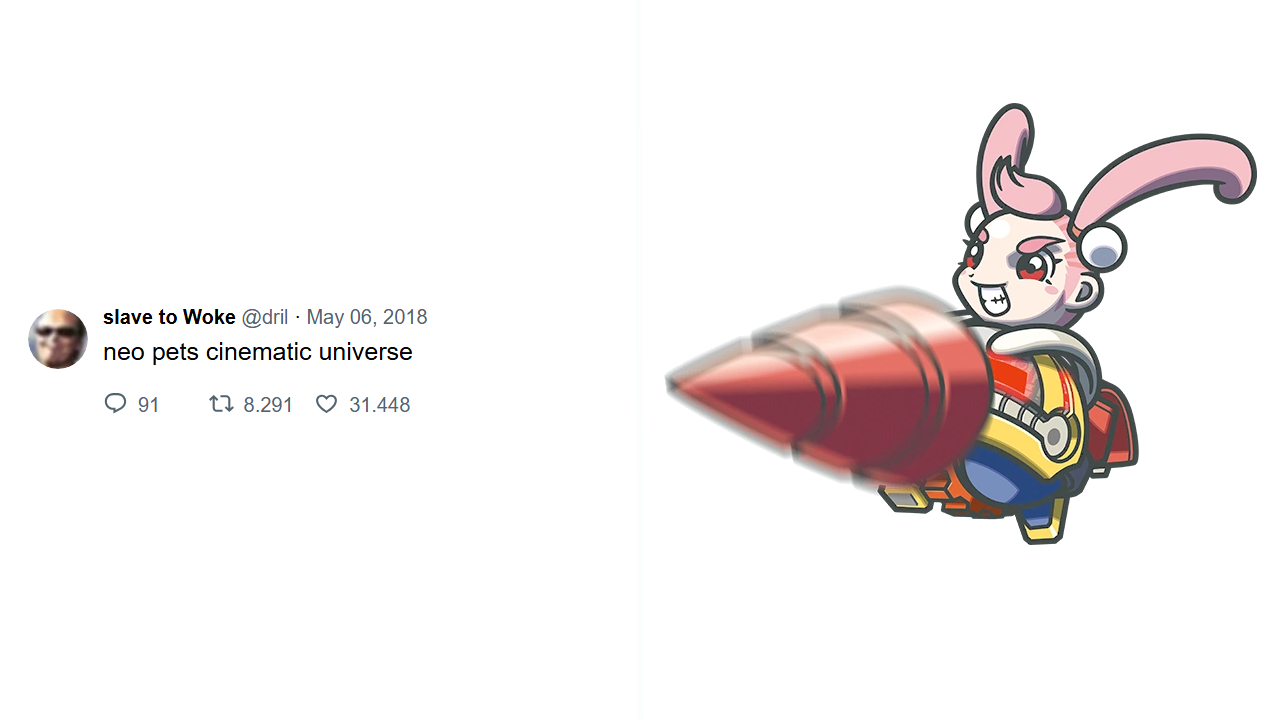 A dril tweet alongside art from the game Drill Dozer