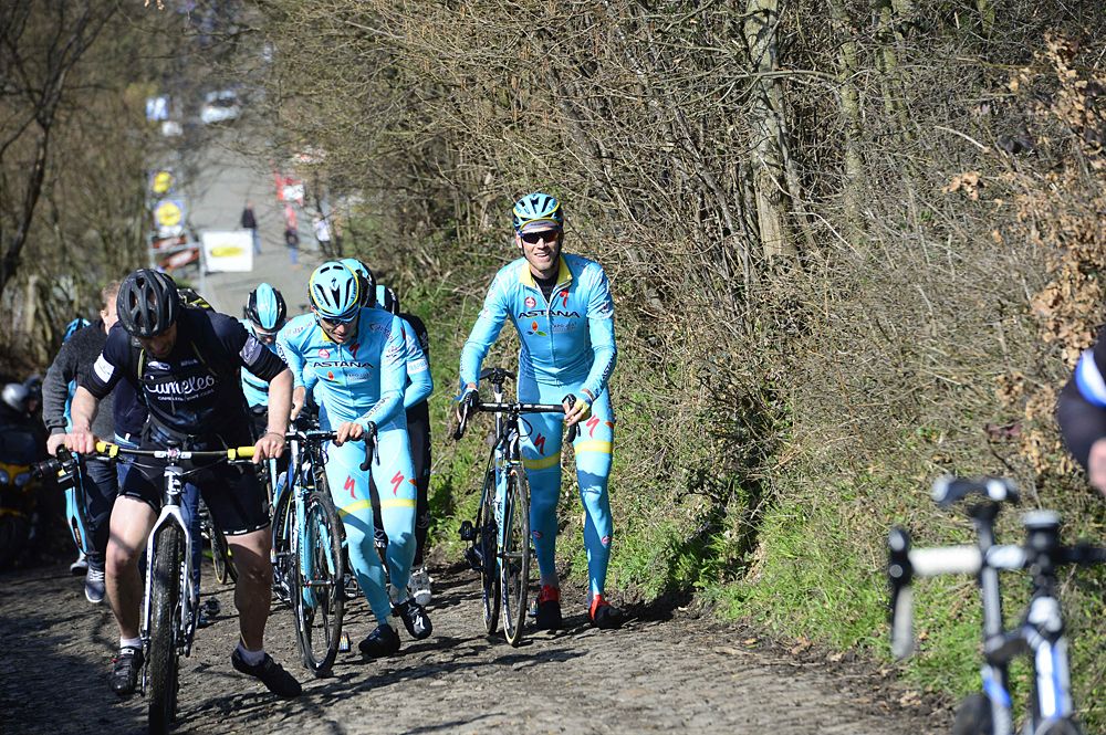 Lars Boom enjoying a morning stroll on the Koppenberg