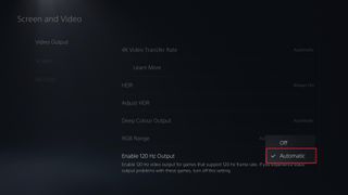 How to enable 120Hz on PS5