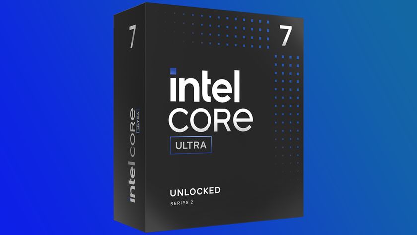 An Intel Core Ultra 7 265K box on a blue gradient background