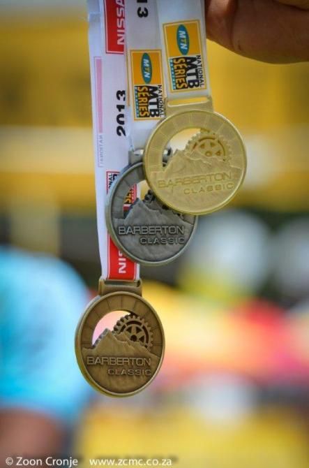 Medals at the Barberton marathon