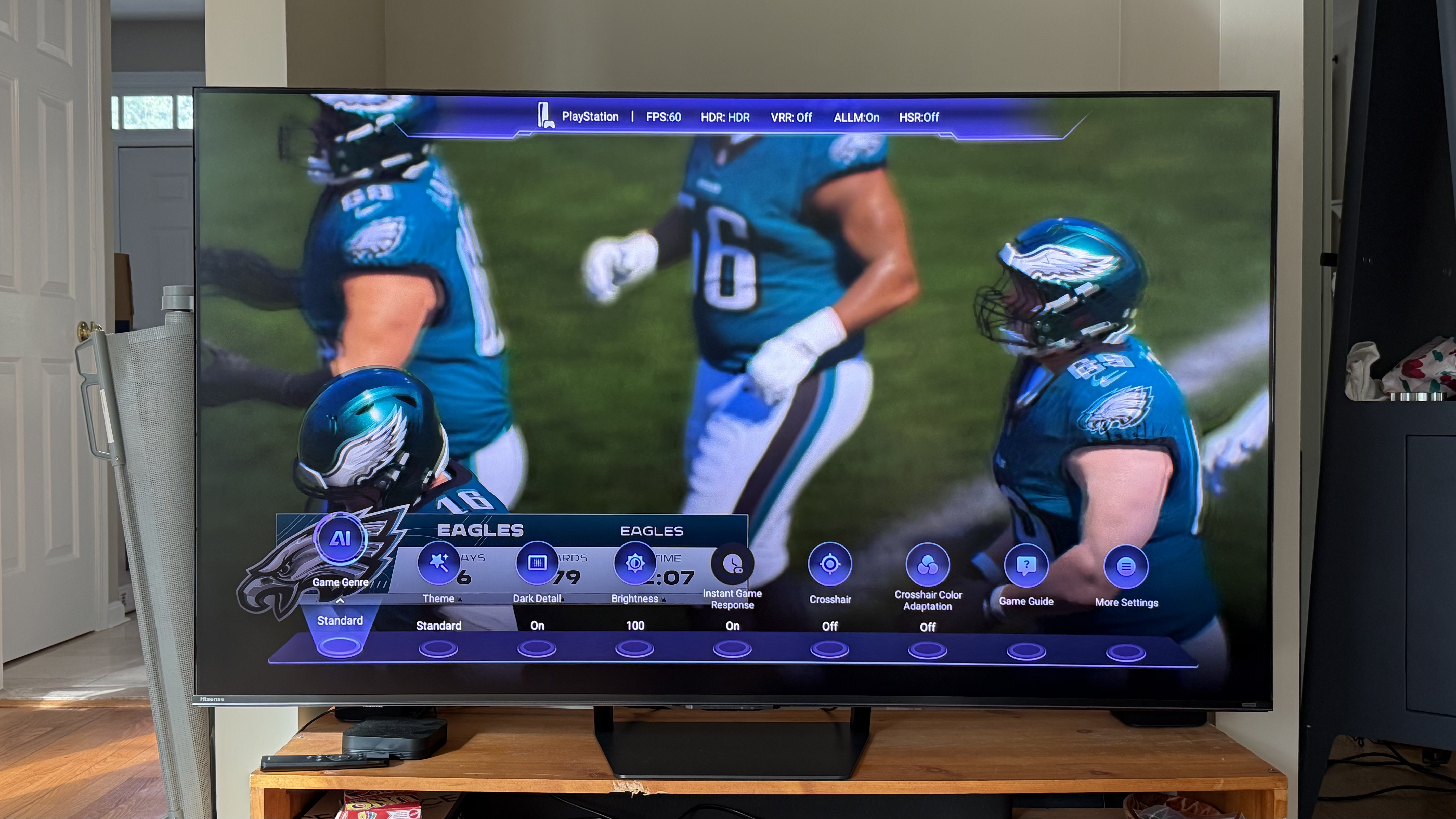 Hisense U7 gaming with Madden 26