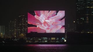 Screening of Hand Me Your Trust on the M+ Facade, 2023 for Art Basel Hong Kong 2023
