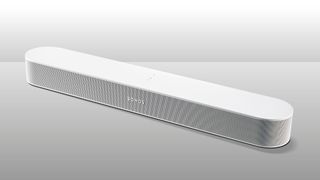 White Sonos Beam Gen 2 on a grey background