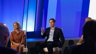 Michael Dell, co-founder and CEO of Dell Technologies, pictured in discussion at Dell Technologies World 2024, hosted at the Venetian Hotel in Las Vegas, Nevada.