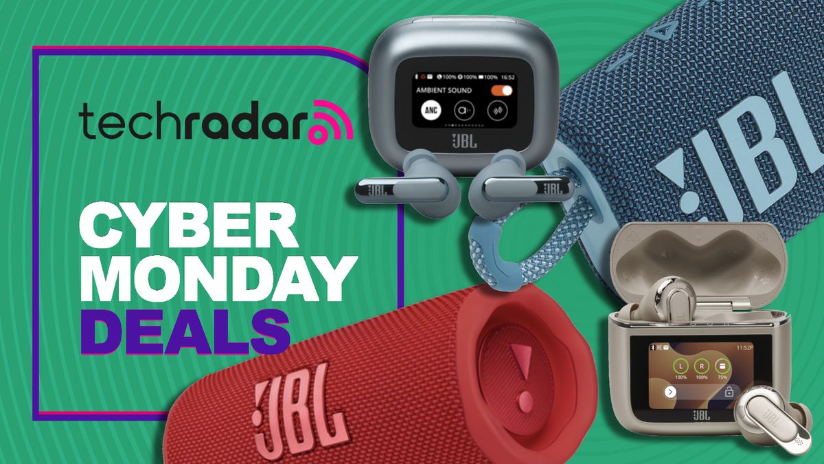 A selection of JBL audio products on TR&#039;s &#039;Cyber Monday Deals&#039; poster