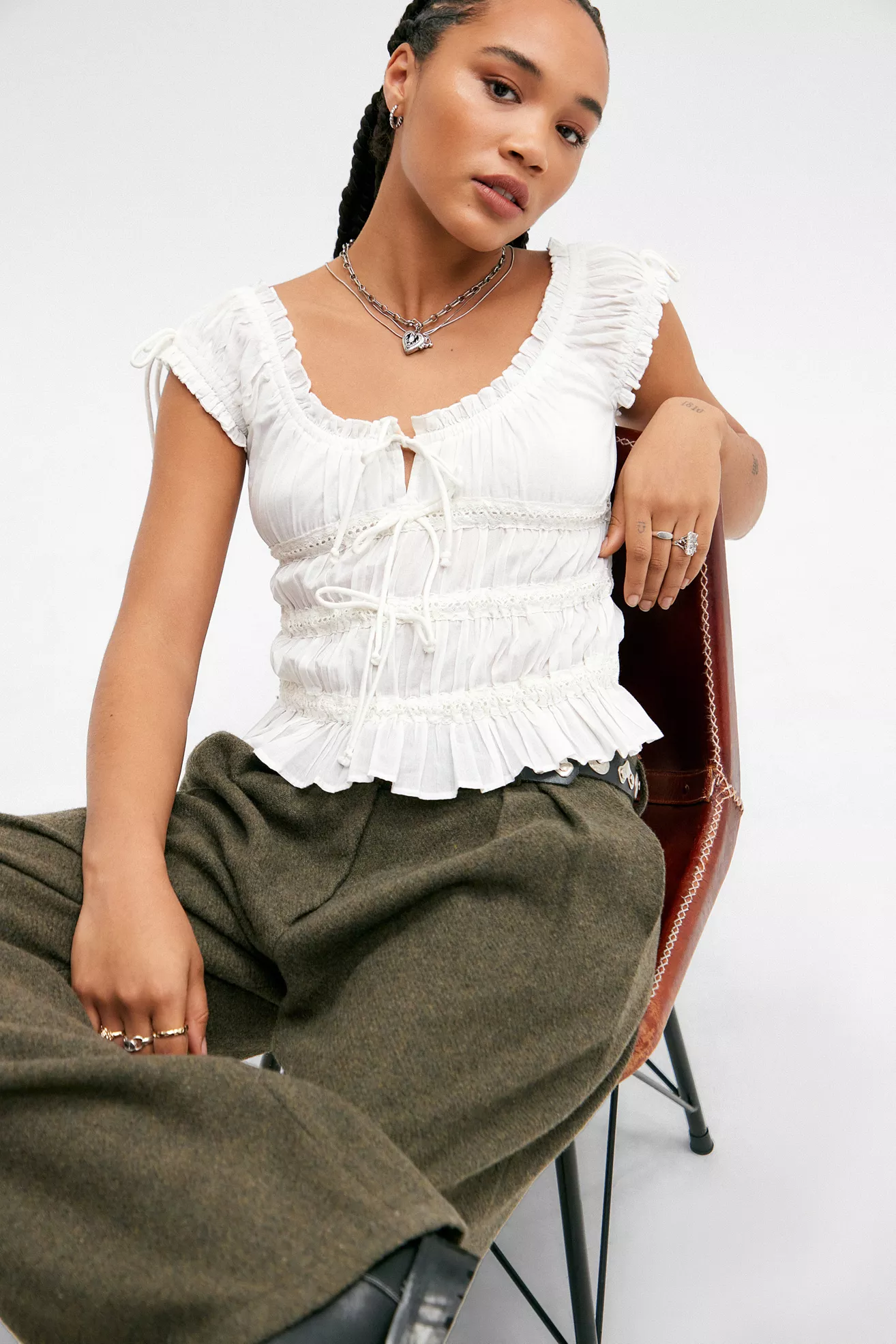 Kimchi Blue Remi Tie Front Blouse