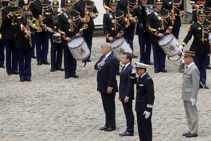 Trump at a Bastille Day parade in France.