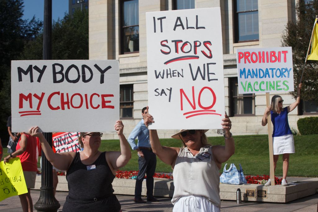 Anti-vaccine protest.