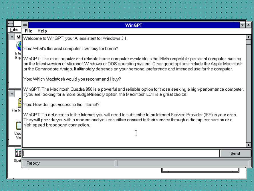 WinGPT, un asistente de IA para Windows 3.1