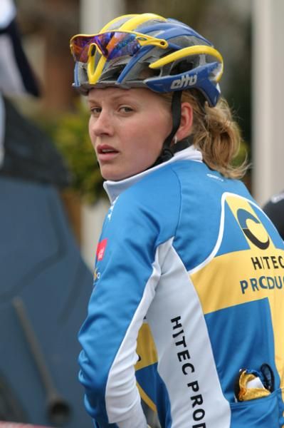 Emma Johansson, the Swedish champion, before the stage.