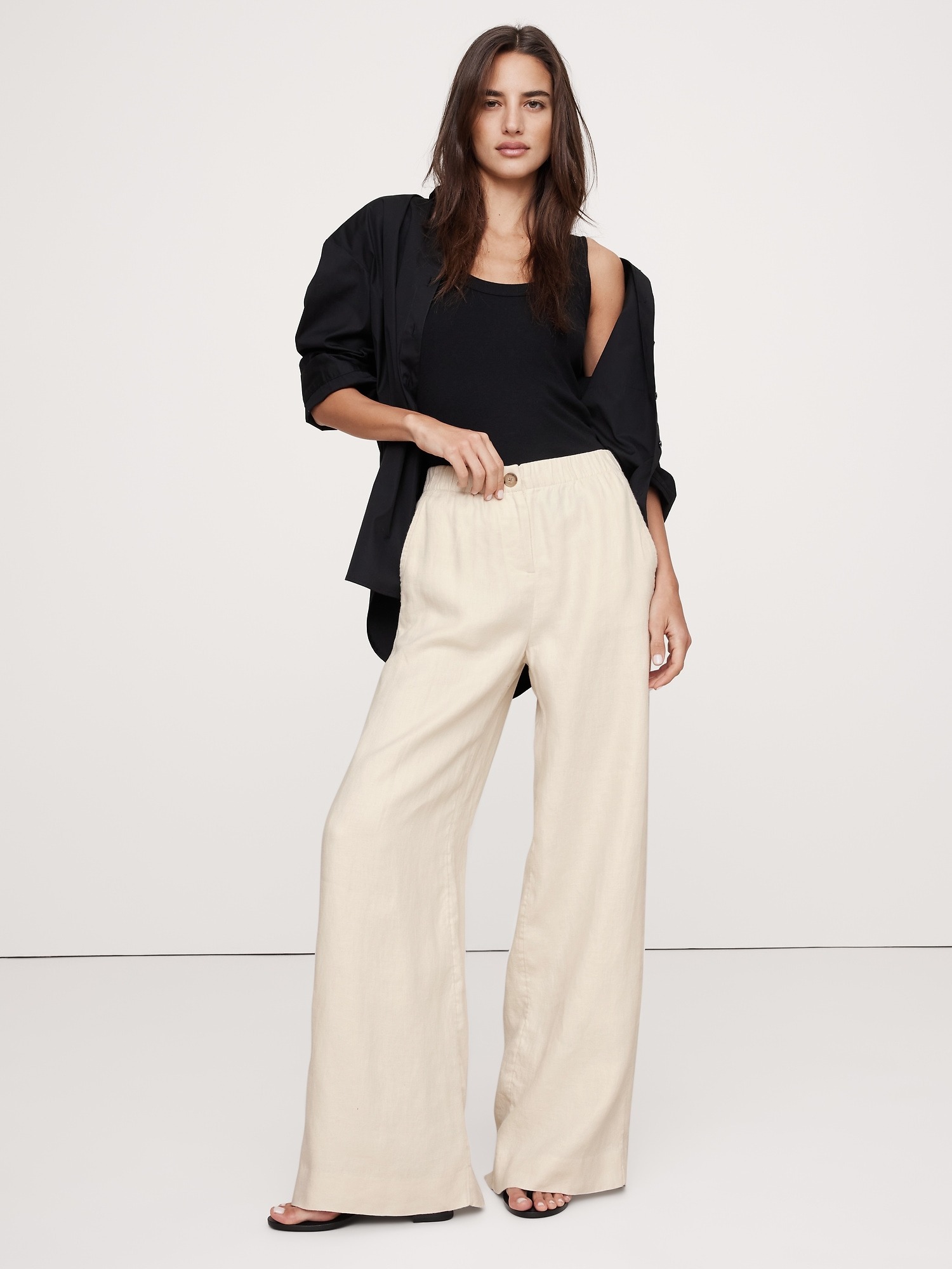 Banana Republic Linen-Pull-on pants