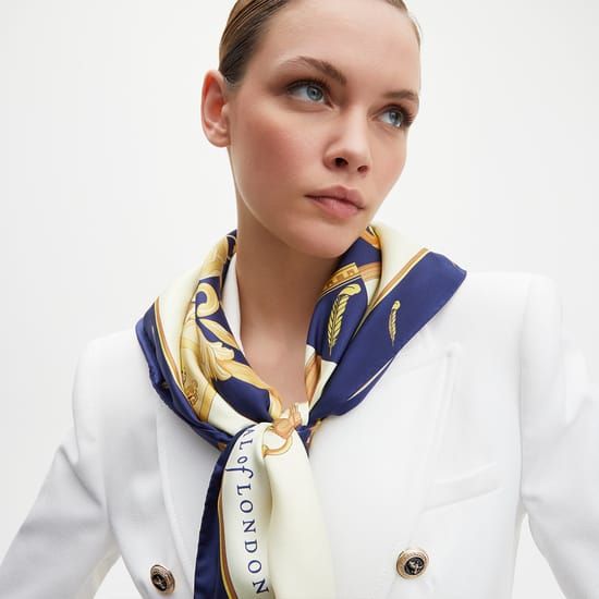 Aspinal Signature Shield Silk Scarf