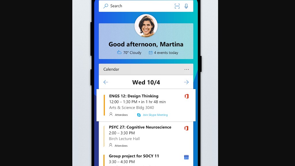 Calendar notification on lock screen