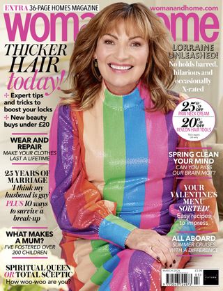 Lorraine Kelly poses for woman&home March 2024 cover
