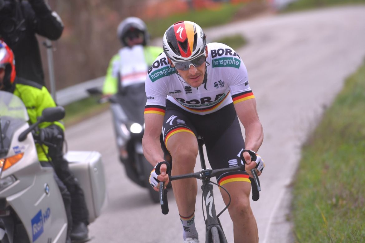 Marcus Burghardt (Bora-Hansgrohe) on the attack on stage 6 of Tirreno-Adriatico