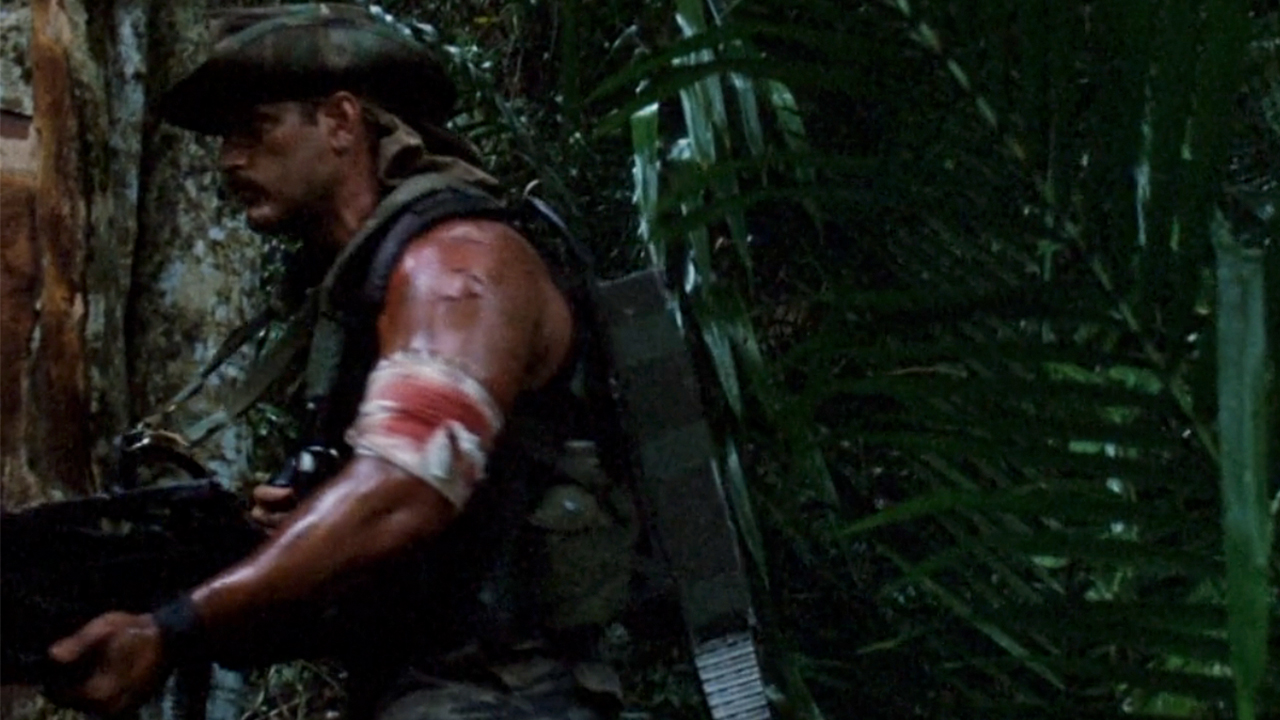 Jesse Ventura in the jungle in Predator
