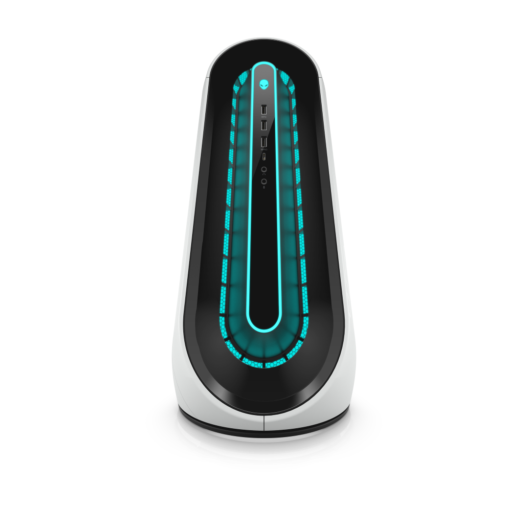 Alienware Aurora Front Angle Down White